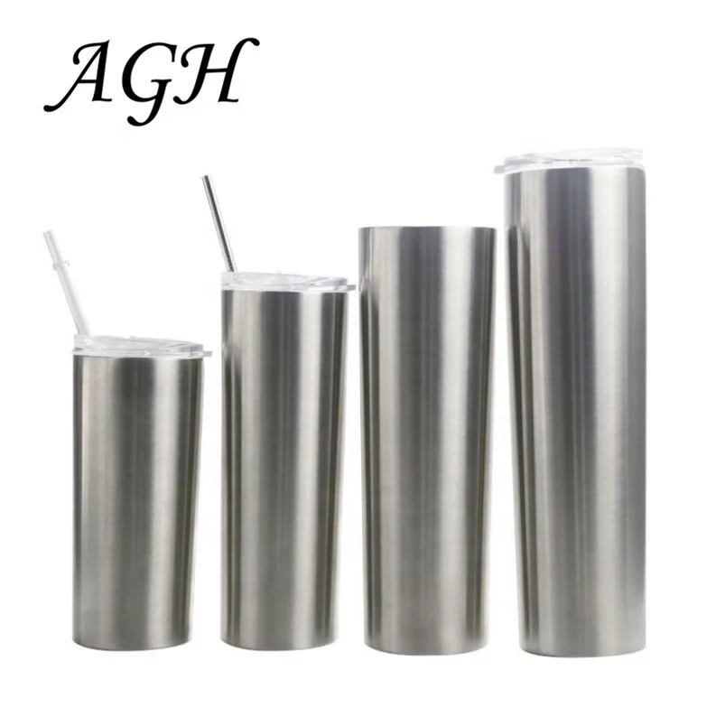 

15oz 20oz 30 oz 35oz Skinny stainless steel tumbler blank tumblers for custom logo and DIY crafts with straw and lid, Stainless steel color
