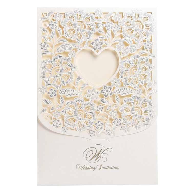 
luxury wedding invitations , heart shaped beige wedding invitations luxury 