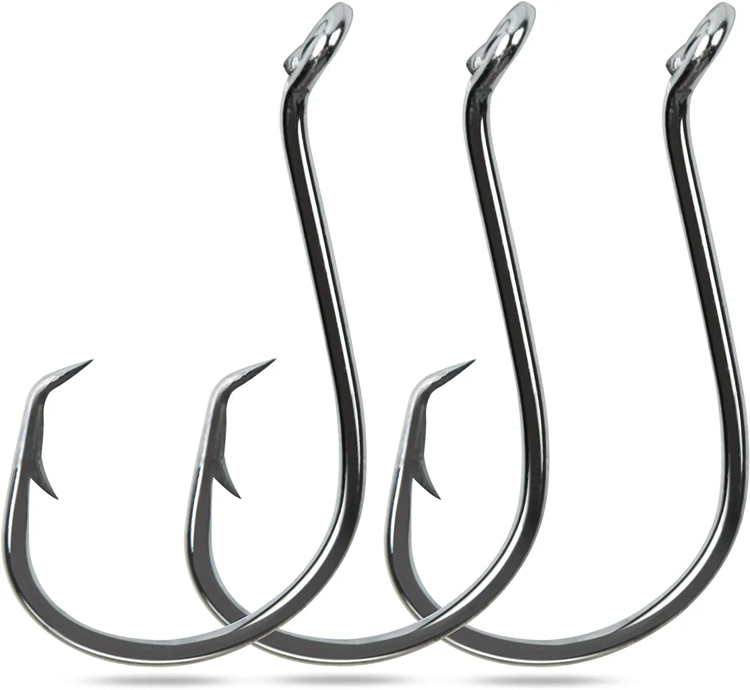 

TOPIND 100pcs/bag 7384 Offest Sport Circle Hook Octopus Fishing Hooks for All Water, Black nickle