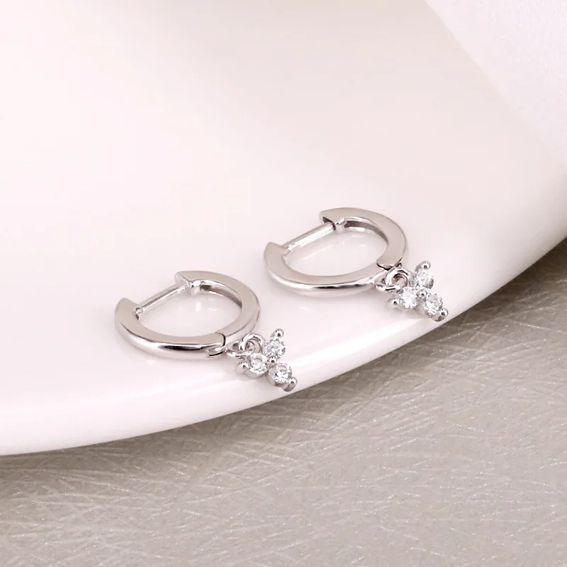 

New Fashion European and American style 925 sterling silver hoop channel stud earrings