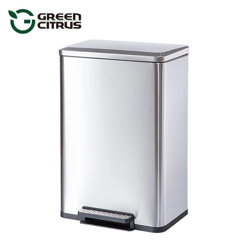 

New Design 5L,8L,12L,20L,30L 40L 50L Slow Closing Garbage Stainless Steel Recycling Trash Can Foot pedal Sanitary Bin