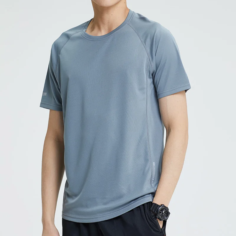 

New man sportshirt ice silk breathable quick dry shirt man running trainning clothing