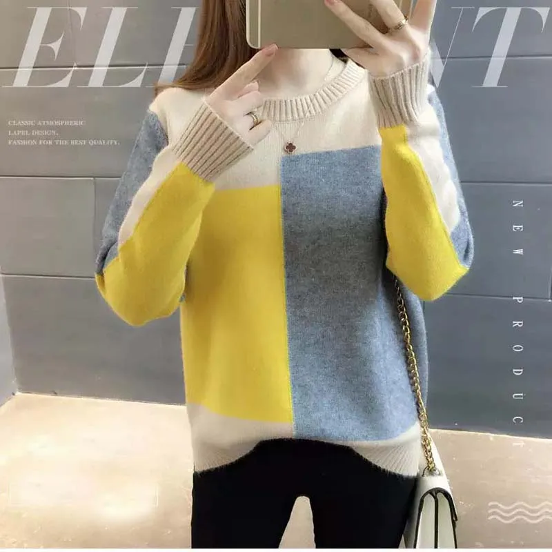 

2019 Best Sale Korea Latest Design Autumn Winter Long Sleeve Candy Sweater Women For Wholesale Ladies Clothing