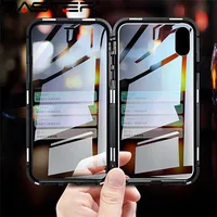 

JASTER Metal Magnetic Adsorption Case For iPhone XS MAX X XR 8 7 Plus 6 6s Case Double Sided Glass Magnet Case Cover 7Plus Funda
