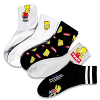 

Black comic simpson socks boys cartoon eco friendly socks