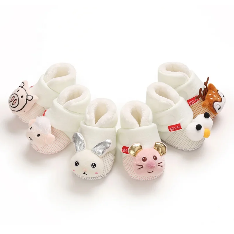 

Hot selling cute cartoon warm cotton soft prewalker baby boot shoes