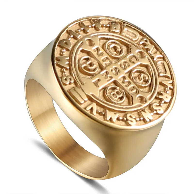 

Classic Christianity gold religion ring Jesus gold stainless steel rings