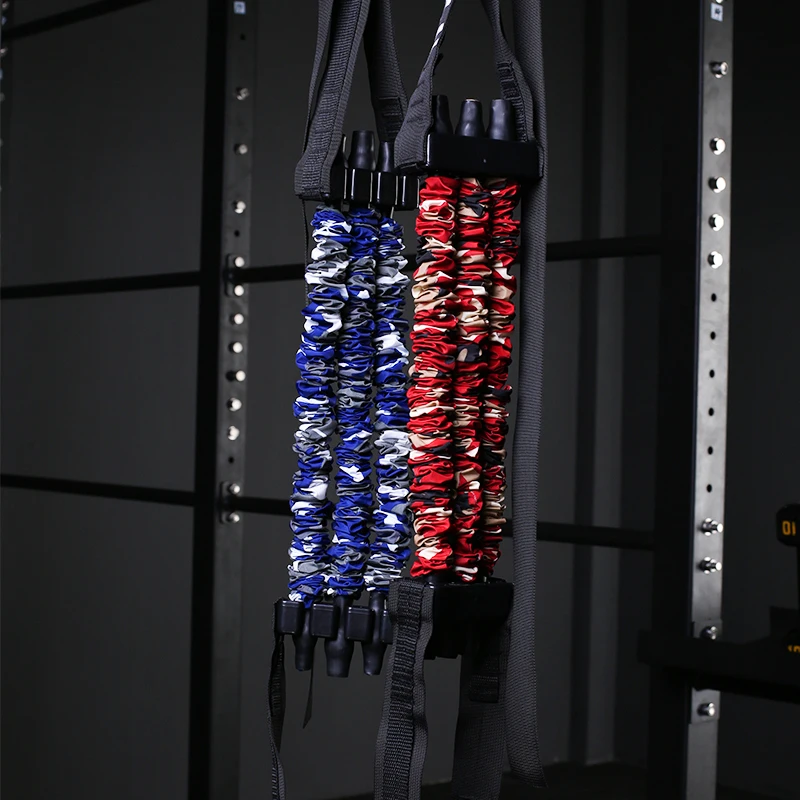 

INNSTAR Hotsale adjustable camoflage fabric natural latex resistance bands Pull up assist band, Camo red/ camo blue