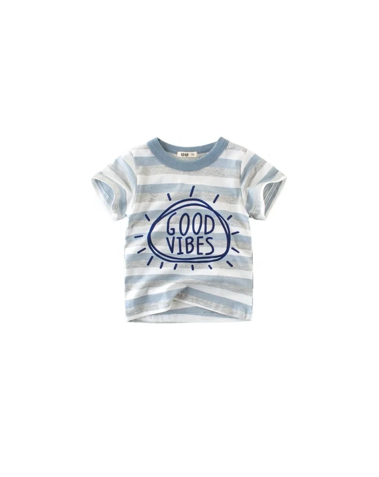 

Children's print short sleeve Boys T-shirt Striped cotton baby clothes