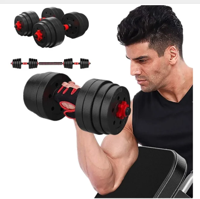 

Adjustable Set Dumbbell Barbell Set Indoor Fitness Equipment 10kg 15gk 20kg 30kg 40kg 2 In 1 Weights Dumbbells