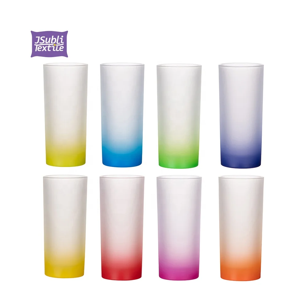 

Bestsub 10oz Gradient Rainbow Frosted Glasses Custom Sublimation Blanks Drinking Shot Glass Water Coffee Wine Beer Mug