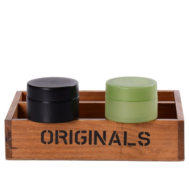 

Frosted 50g black green jar face body cream packaging plastic PP cream jar
