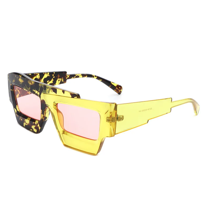 

Chic square sunglasses women 2023 personality double color plastic oversized luxury custom logo shades sunglasses women eyewear
