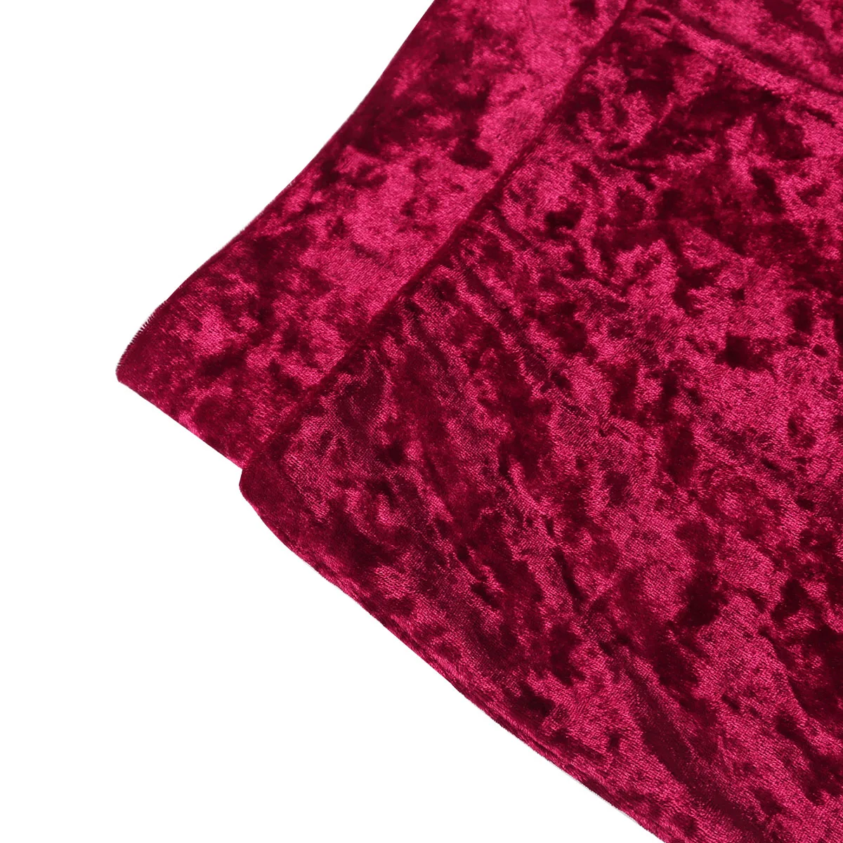 cuhakci女红色高腰金丝绒时尚阔腿女士微闪加长裤纯色都市休闲长裤