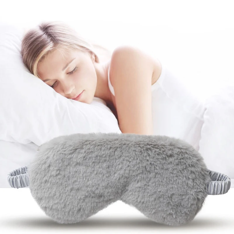 

Women Soft Fluffy Night Sleep Eye Mask Blindfolds For Sleeping, As pictured
