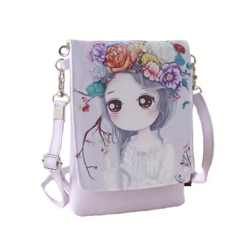 

New Fashion Printing Pu Cartoon Portable Traveling Mini Single Shoulder Kids Bags For Girls Kids Travel Bags, 4 colors