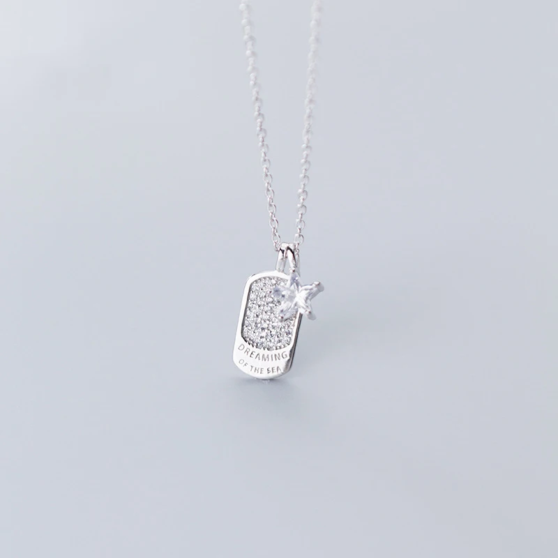 

2020 New wholesale fashion jewelry 925 sterling silver initial Stars and nameplate necklace