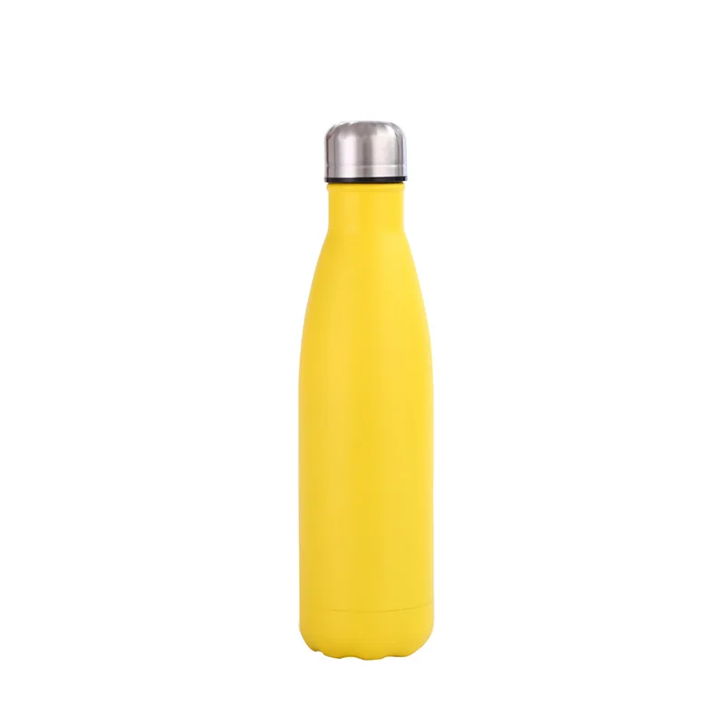 

500ml Double Walls Food Grade Stainless Steel Cola Shape Water Bottle with Powder Coated Surface, Customized color acceptable