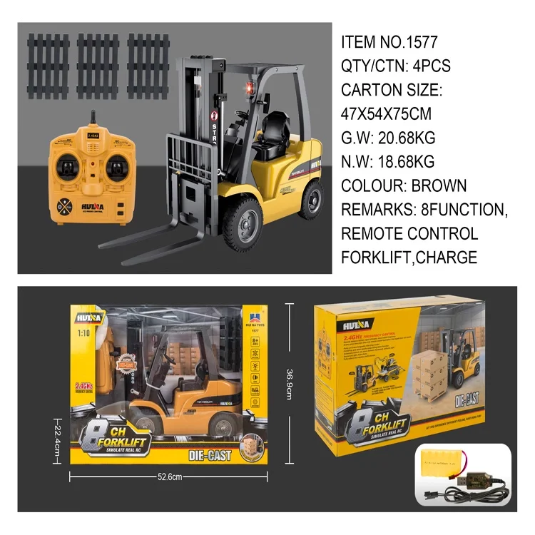 rc toy forklift with accessories