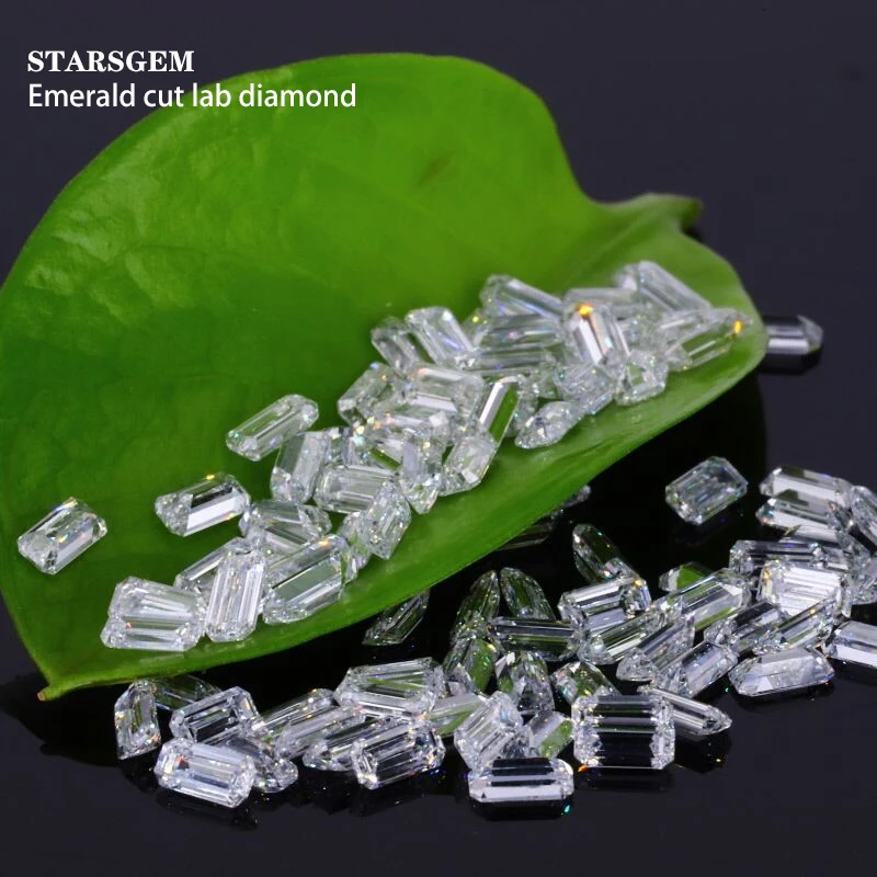 

Loose diamonds wholesale Starsgem top quality DEF color cvd hpht melee size emerald cut shape VVS VS clarity lab grown diamond