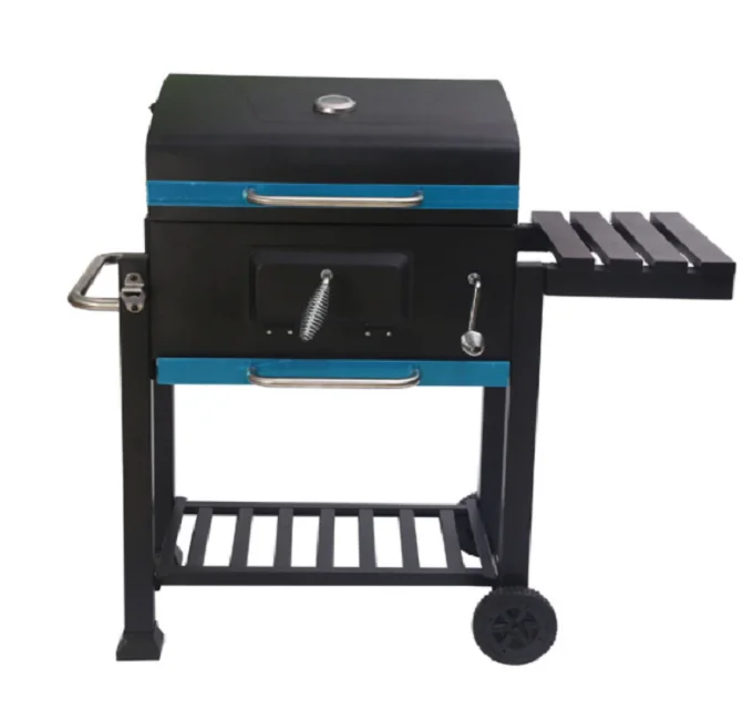 

Outdoor environmentally-friendly smoke-free patio large thickened charcoal folding picnic casual mobile bbq grill, Blalck