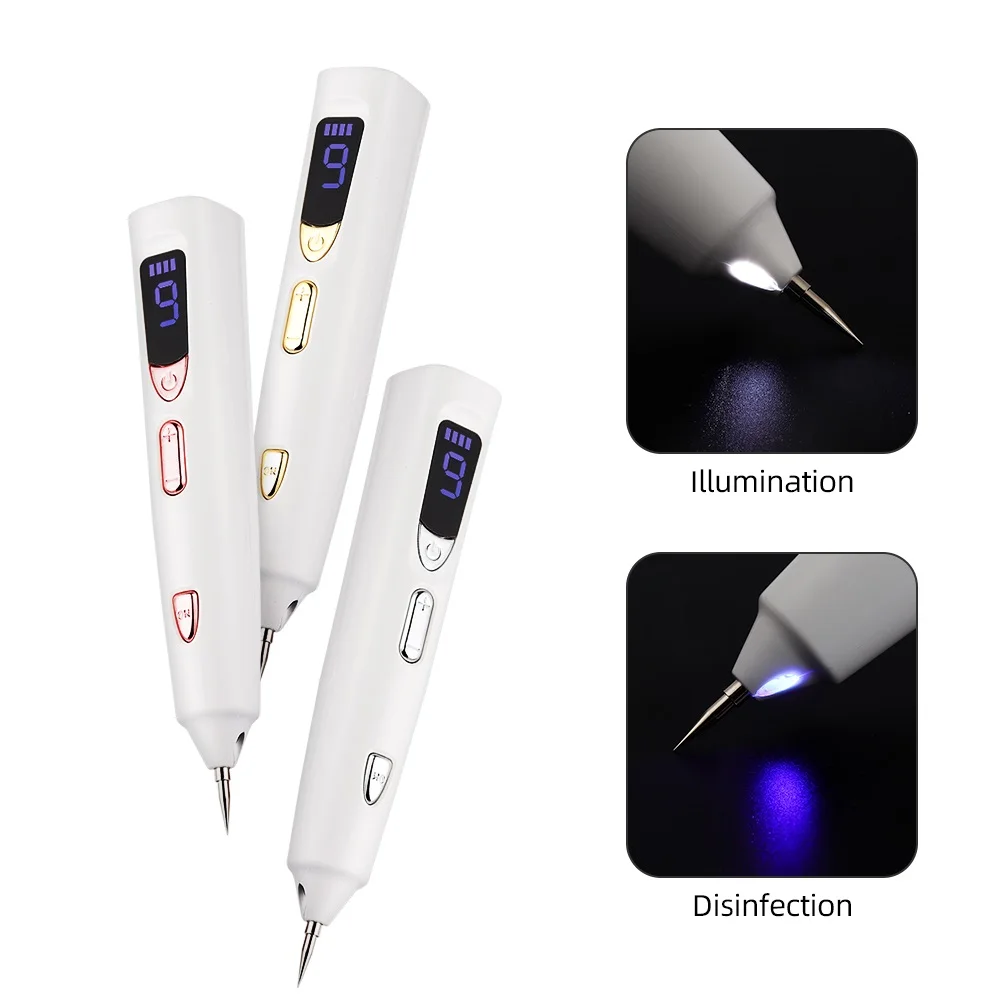 

Rechargeable Double Lights LCD Plasma Pen Freckle Remover 9 Levels Tattoo Warts Dark Spots Removal Laser Moles Laser Remover