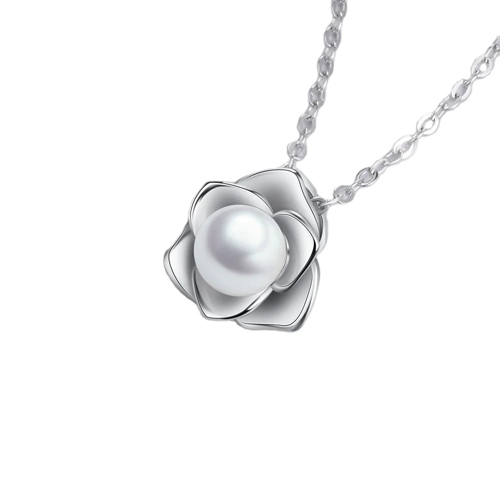 

Rose Shape Pearl Necklaces for Women Flower Pendant Necklace Jewelry Accessories Gifts