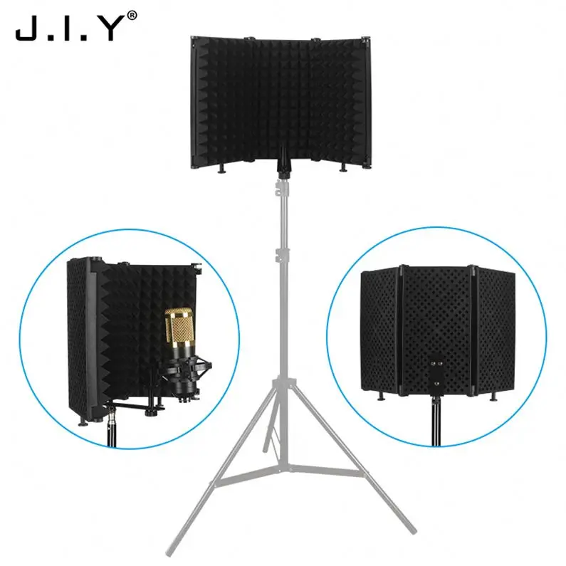

J.I.Y M3 Hot Selling Studio Mic Vocal Sound P Op Filter Microphone Isolation Shield Made In China, Black
