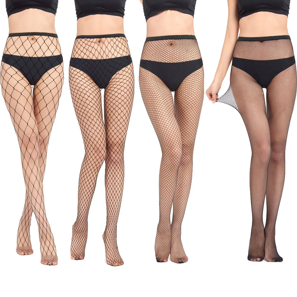 

R Top Thigh High Fishnet Black Pantyhose Japanese Nylon Hollow Out Sexy Stocking