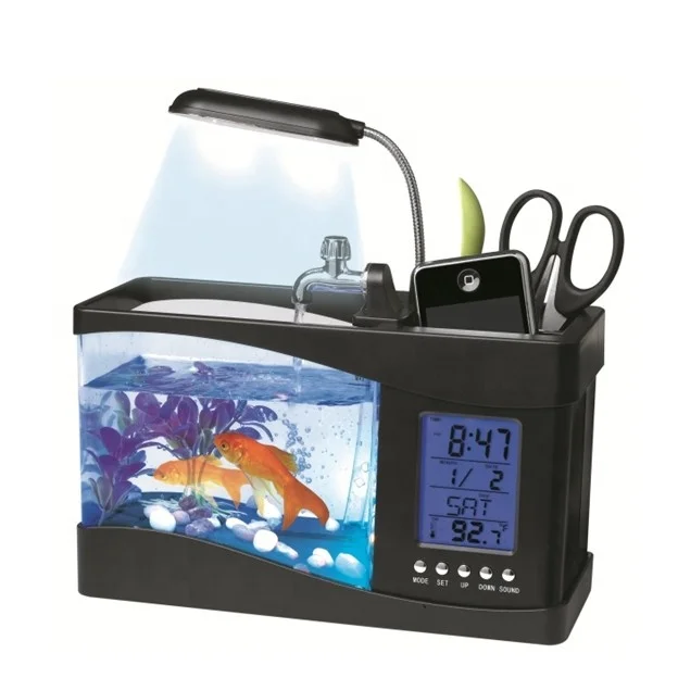

Desktop Mini USB Aquarium / indoor mini fish tank with LED light