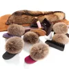 fashion winter snow women boots ladies fur boots round toe raccoon fur cow leather warm anti-slip plush boots shoes