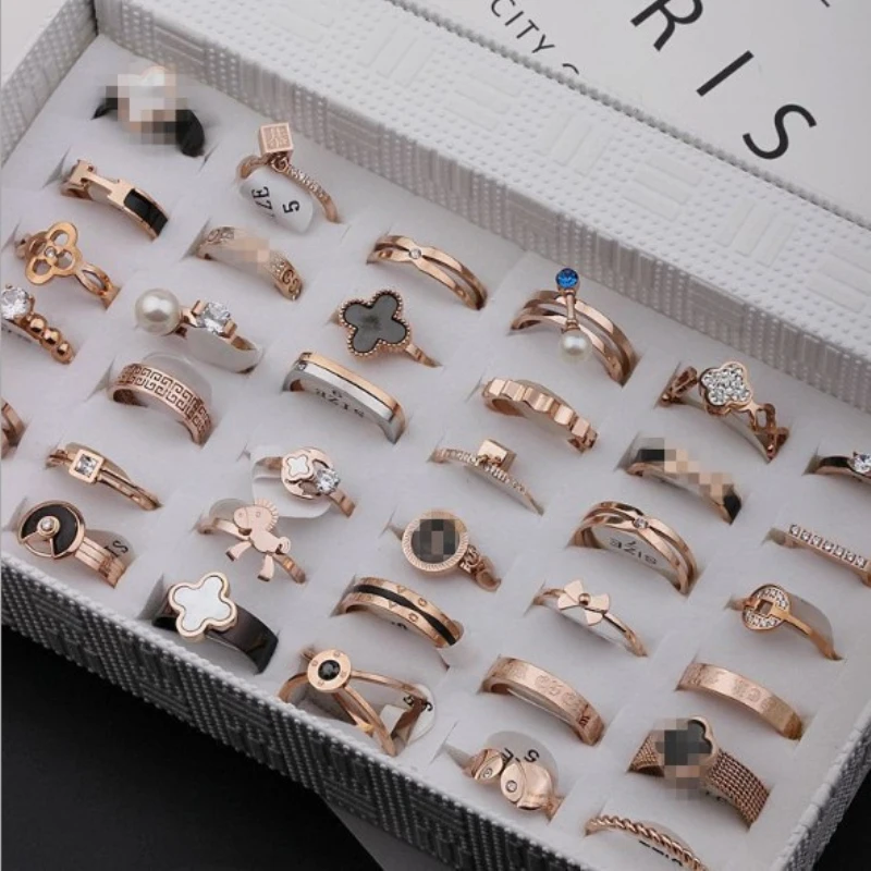

rose gold titanium steel ring Korean fashion men and women titanium steel ring tail ring jewelry, Silver/gold/rose gold