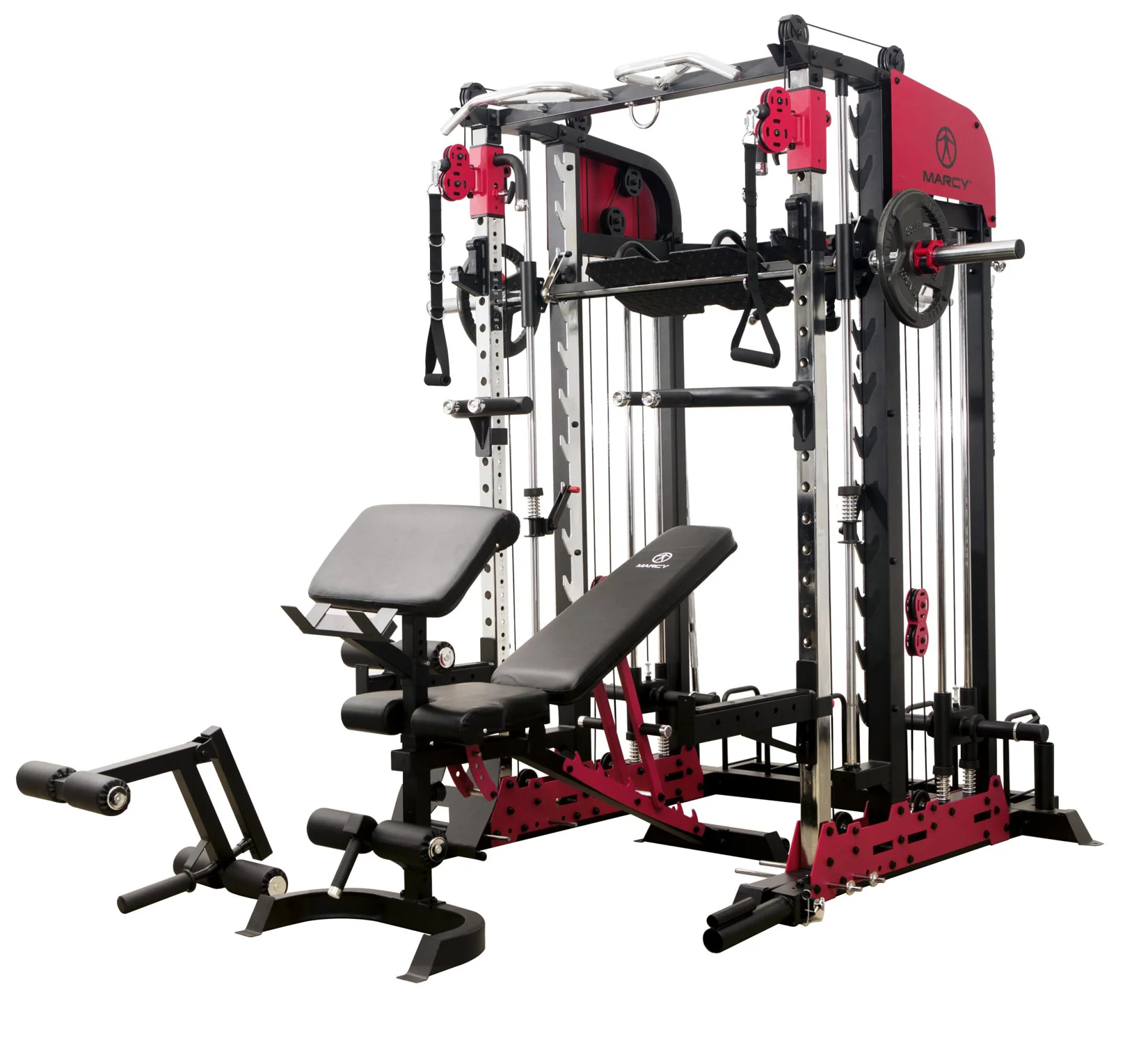 

Wholesale Strength Training Gym Fitness Equipment Multi function Trainer Smith Machine Squat Rack, Black+red