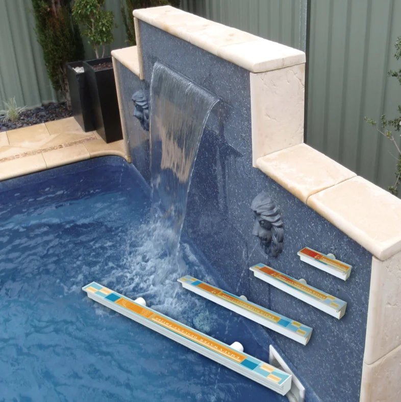 

length swimming pool and garden pool plastic waterfall cascade for wall