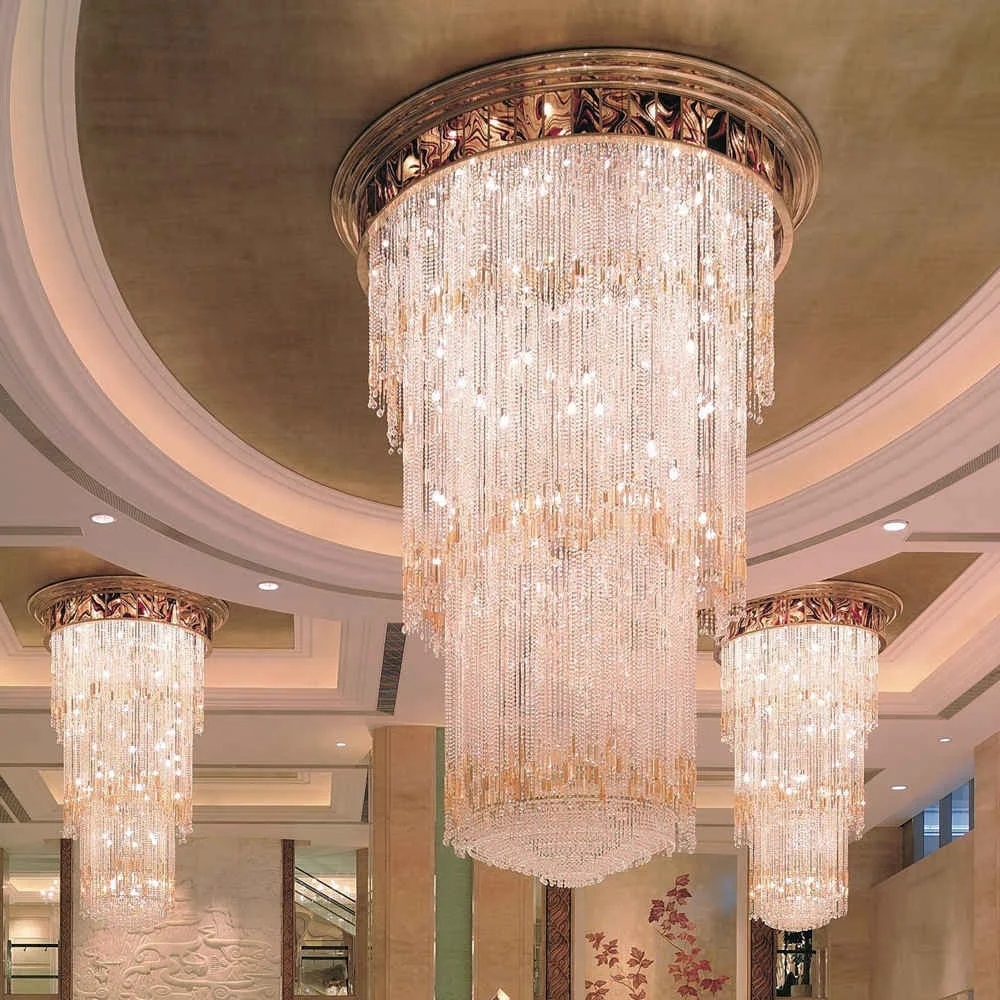 Showsun european large foyer hotel lobby chandelier light