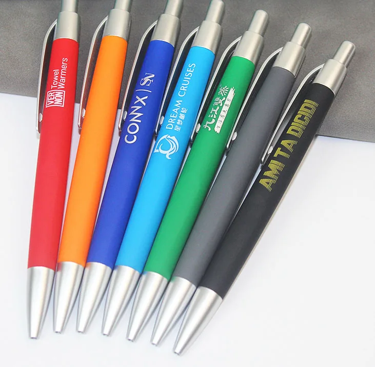 Custom Logo Promotional Ballpoint Pens With Color Painting Moq 100pcs