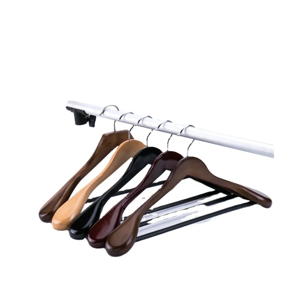 

Wholesale adult suit first level soild wood hanger, Black/wood color