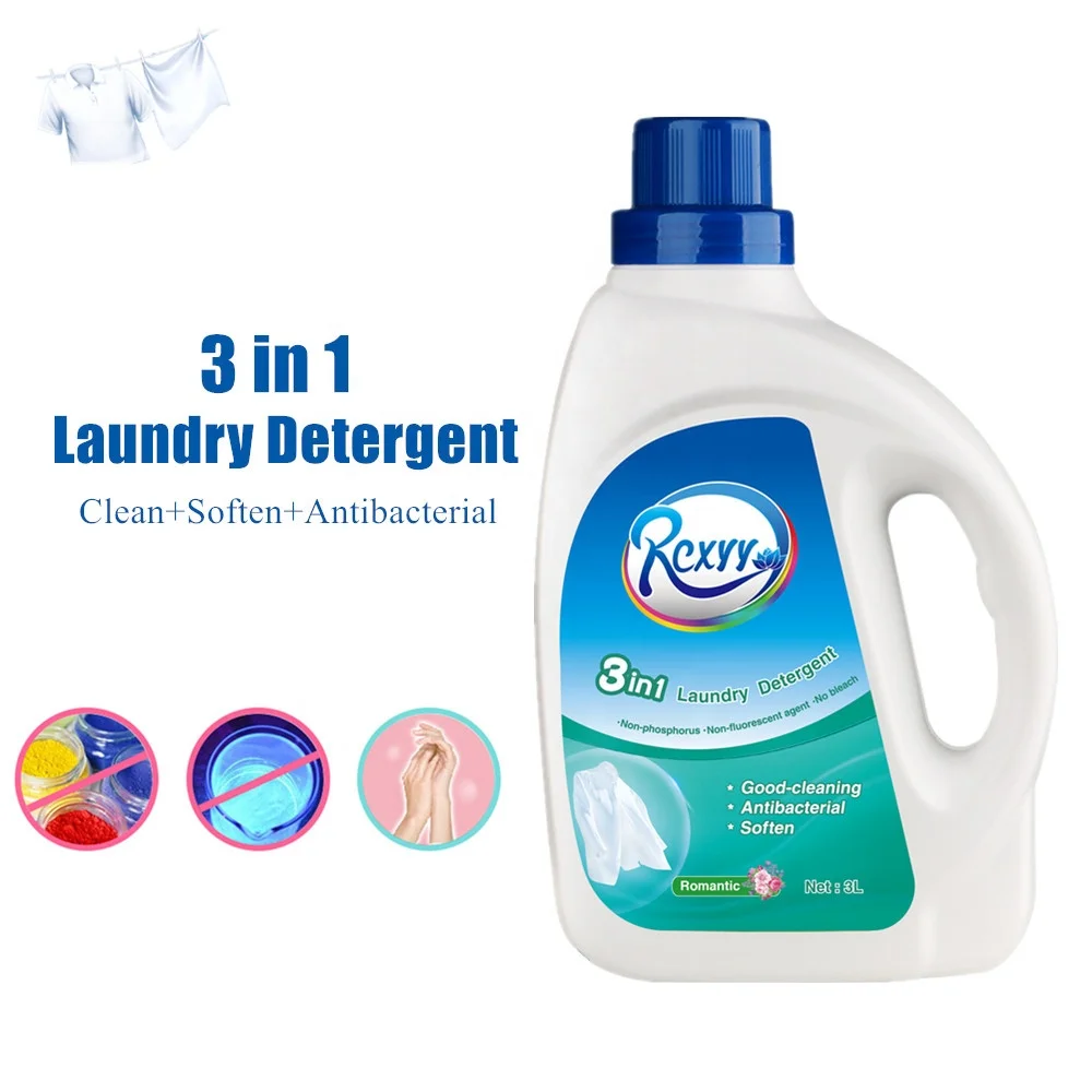 

3 in 1 Laundry Detergent Good cleaning Anti=bacterial soften 3L Washing Liquid