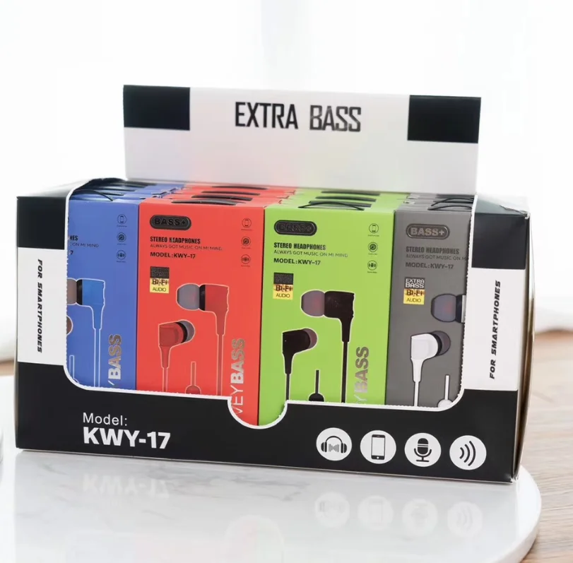 

KWY17 with mic for samsung earphone for sport pm3 laptop wired earphones