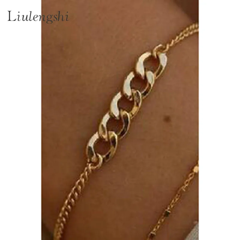 

Classic Elegant Gold Chain Bracelet Women Jewelry Stainless Steel Gold Filled Chain Bracelet, Picture shows