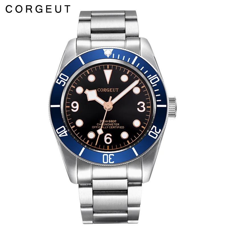 

41mm Corgeut Sapphire glass waterproof automatic men wrist mechanical watches