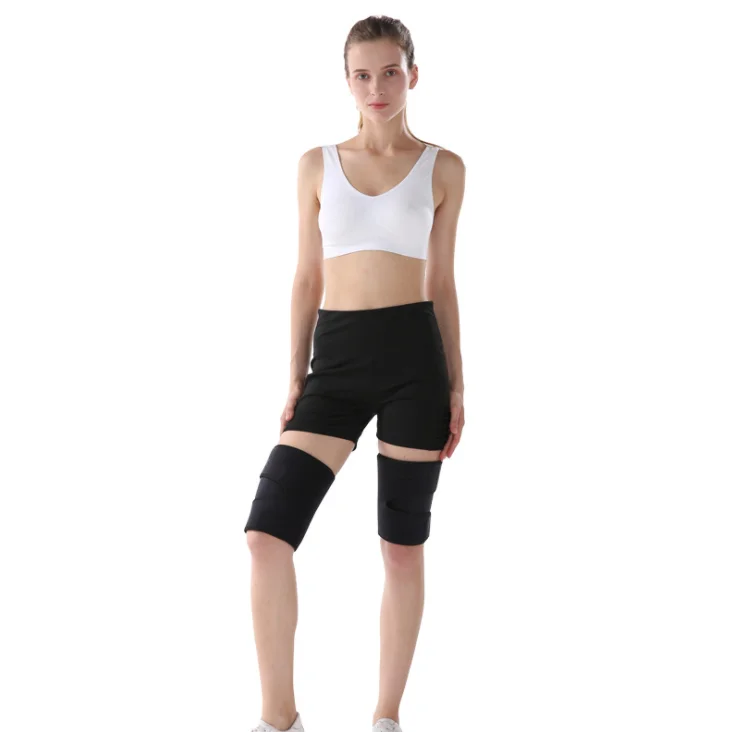 

High Performance Fitness Adjustable thigh support leg protector, Black