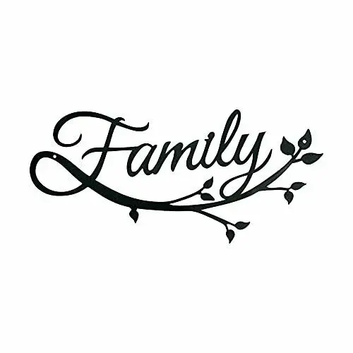 

Yinfa Family Cursive Word Metal Sign Wall Decor (Black) TY2260