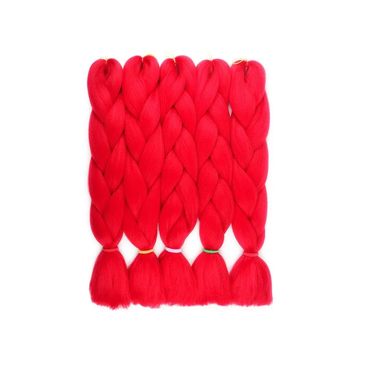 

Wholesale 24inch/100g Jumbo Braid synthetic Hair Stretched Pure Color Wigs For American