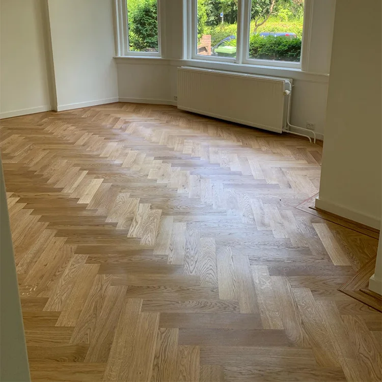 
Customized color UV coating and oiled herringbone engineered wood flooring 