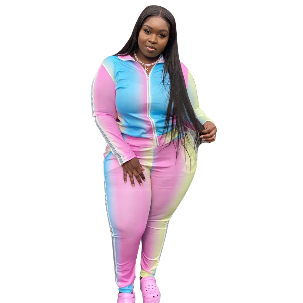 

2020 new winter plus size tracksuits stack pants 2 piece set women clothing