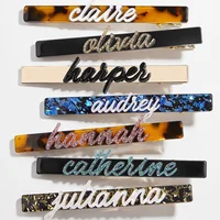 

Personalized Name Slim Acetate Hair Clips