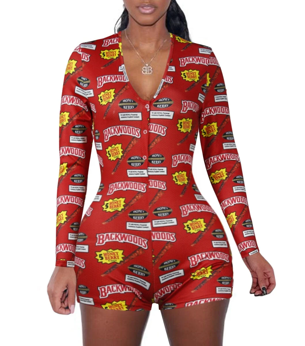 

2020 wholesale sleepwear sexy pajamas fashion nightwear onesie adult backwood onesie for women