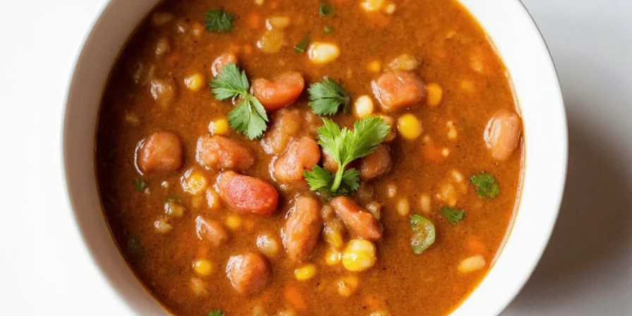 Stages of pozole cooking from soaking to simmering.