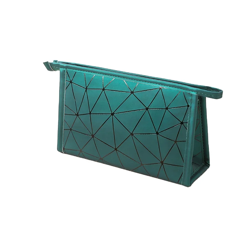 

New Design PU Portable Storage BAGS Cosmetic bags with large capacity and Triangular Pattern